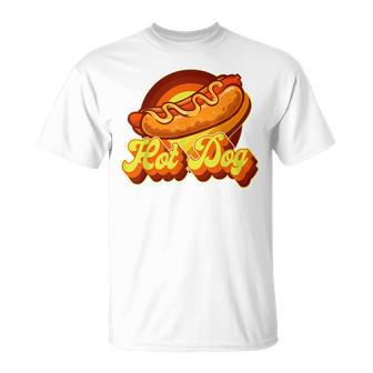 Hot Dog Adult Retro Vintage Hot Dog T-Shirt - Monsterry
