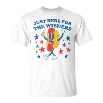 Hot Dog I'm Just Here For The Wieners 4Th Of July T-Shirt - Monsterry UK