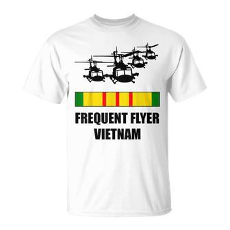 Huey Chopper Helicopter Frequent Flyer Vietnam War Veteran T-Shirt - Monsterry CA