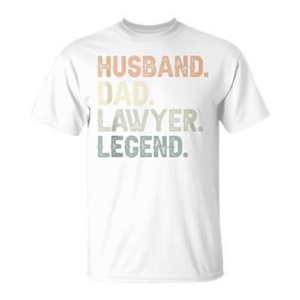 Husband Dad Lawyer Legend Father's Day Vintage Lawyer T-Shirt - Seseable