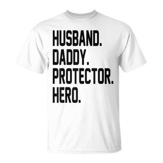 Husband Dafddy Protector Hero Fathers Day T-Shirt - Thegiftio UK