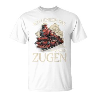 Ich Genieße Das Leben Inollen Zügen Pendler Eisenbahn Green T-Shirt - Geschenkecke