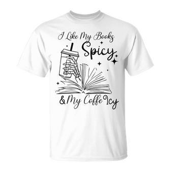 Ich Mag Meine Bücher Scharf Und Meinen Kaffee Eisig Gray T-Shirt - Seseable