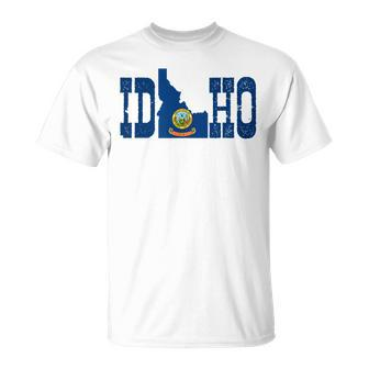 Idaho State And Idaho Flag With Pride For Idaho T-Shirt - Monsterry AU