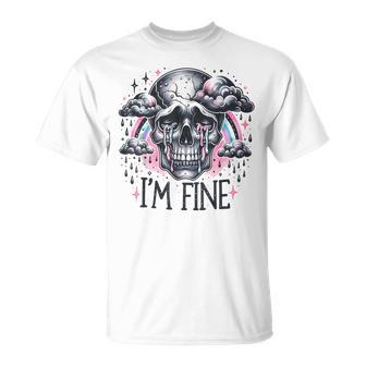 I'm Fine Skull Rainbow T-Shirt - Seseable