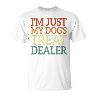 I'm Just My Dog's Treat Dealer Retro Vintage Dog Lover T-Shirt | Mazezy CA