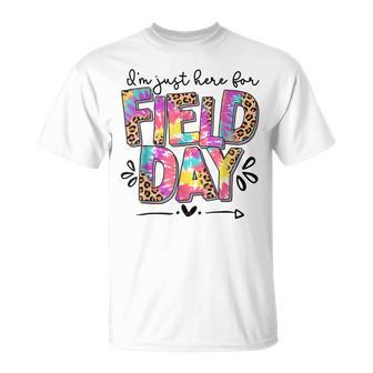 I'm Just Here For Field Day Leopard Tie Dye Last Day School T-Shirt - Thegiftio UK