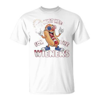 I'm Just Here For The Weiners 4Th Of July Patriotic Hot Dog T-Shirt - Monsterry CA