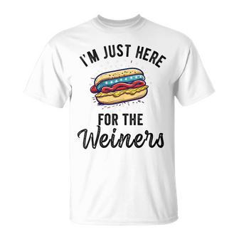 I'm Just Here For Weiners 4Th July Hot Dog Sausage T-Shirt - Monsterry