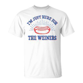 I'm Just Here For The Wieners 4Th Of July Hot Dog T-Shirt - Monsterry UK
