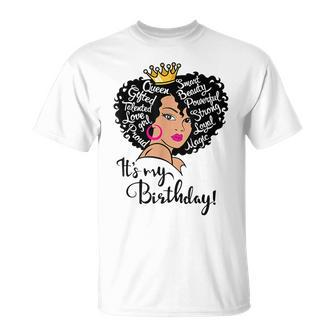 Its My Birthday Melanin Afro African American Girls Women T-Shirt - Seseable