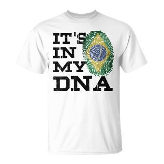 It's In My Dna Brazilian I Love Brazil Flag T-Shirt - Monsterry