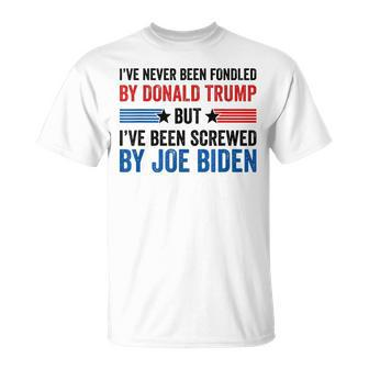 I've Never Been Fondled By Donald Trump But Joe Biden T-Shirt - Monsterry