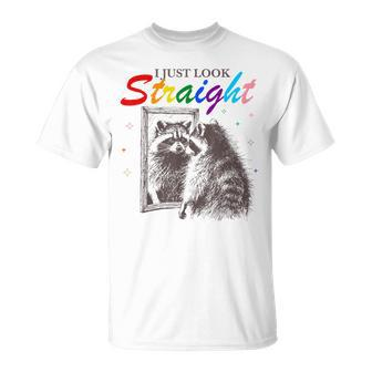 I Just Look Straight Raccoon Queer Gay Les Lgbt Meme T-Shirt - Monsterry DE