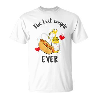 Kawaii Cute Hotdog And Mustard For Fast Food Classic T-Shirt - Monsterry CA