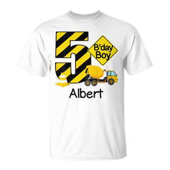 Kinder Bau Albert Boys 5 Geburtstag Party Zum 5 Geburtstag 5 Jahre T-Shirt - Seseable