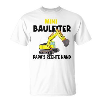 Kinder Kinder Bauherr Jungs Junge Papa's Rechte Hand Mini Bauleiter T-Shirt - Geschenkecke