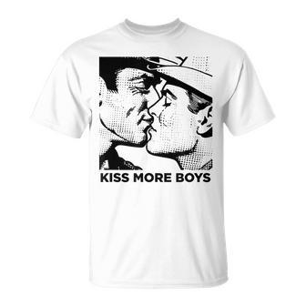 Kiss More Boys Gay Cowboys Kissing For Gay Pride T-Shirt - Seseable