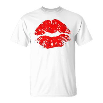 Kiss Red Lipstick Kiss T-Shirt - Thegiftio UK