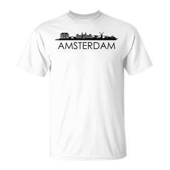 La Ciudad De Ámsterdam Skyline Silhouette Holland Amsterdam Camiseta unisex - Regaloses