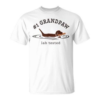 Lab Dad Chocolate Labrador Retriever Dog 1 Grandpaw T-Shirt - Monsterry
