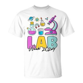 Lab Week 2024 Laboratory Tech Medical Technician Scientist T-Shirt - Monsterry