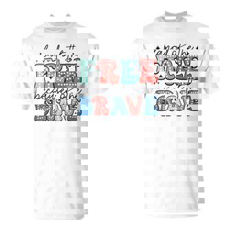 Land Of The Free Because Of The Brave Dalmatian Dots Womens T-Shirt - Seseable