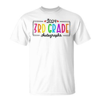 Last Day Of School Year 2024 Autograph 3Rd Grade Graduation T-Shirt - Monsterry CA