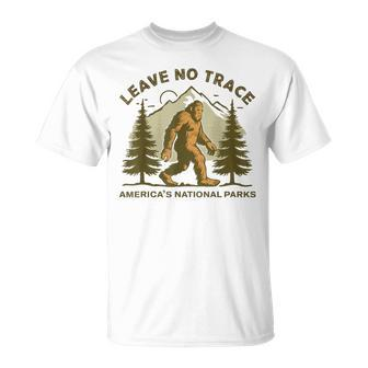 Leave No Trace America National Parks Big Foot T-Shirt - Seseable