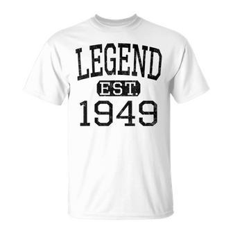 Legend Established 1949 Vintage Style Born 1949 Birthday T-Shirt - Monsterry DE