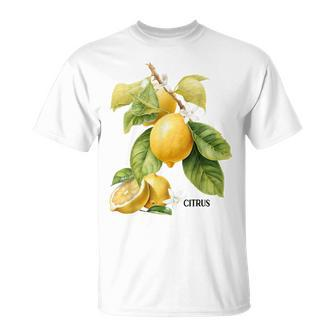 Lemon Fruit Citrus Botanical Cottagecore Aesthetic Gardening T-Shirt - Monsterry