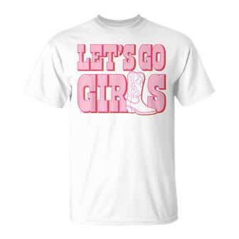 Let's Go Girls Cowgirl Boot Bachelorette Party Matching T-Shirt - Monsterry DE