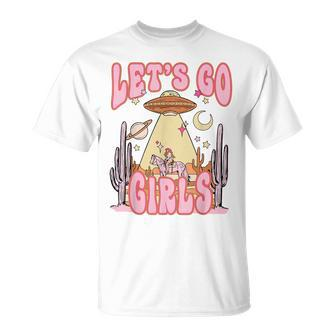 Let's Go Girls Western Space Desert Cowgirl Bachelorette T-Shirt - Monsterry
