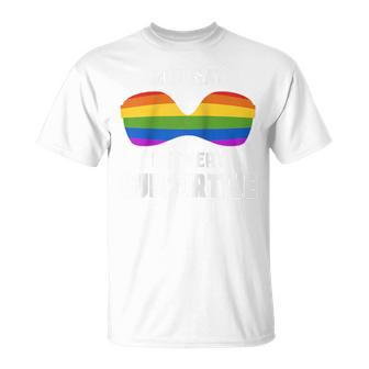 Lgbt Pride Not Gay But Very Supportive Bra Rainbow T-Shirt - Monsterry UK