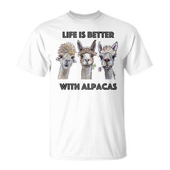 Life Is Better With Alpacas Alpaca Lover T-Shirt - Thegiftio UK