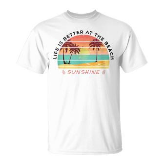 Life Is Better At The Beach Lifestyle Vacation Workout T-Shirt - Monsterry