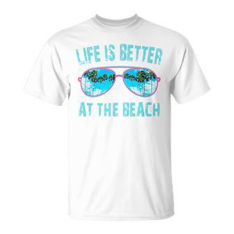 Life Is Better At The Beach Sunglasses With Palm Trees T-Shirt - Monsterry DE