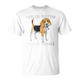 Life Is Better With A Beagle Beagle Dog Lover Pet Owner T-Shirt - Monsterry