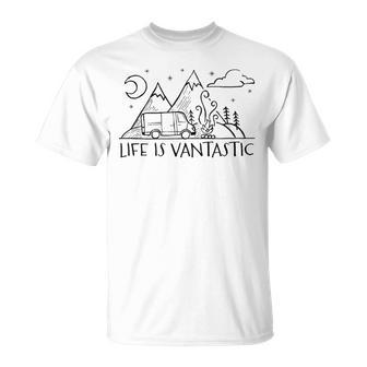 Life Is Vantastic Minimalistic Camper Van Life T-Shirt - Thegiftio UK