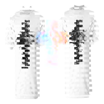Lion De Juda Croix De Jésus-Christ Foi Chrétienne Graphique T-Shirt - Cadeauxyz