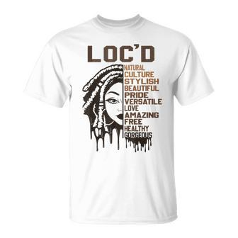Loc'd Celebration Beautiful Hair Black Queen Black History T-Shirt - Monsterry