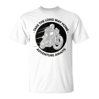 Take The Long Way Home Adventure Awaits Motorcycle T-Shirt - Monsterry DE