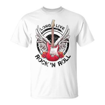 Long Live Rock And Roll Rock&Roll Vintage Electric Guitars T-Shirt - Monsterry