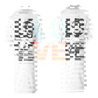 Love American July 4Th Softball N Girls Women T-Shirt | Mazezy