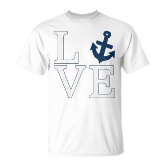 Love Anchor Simple Nautical With Anchor Love T-Shirt - Thegiftio UK