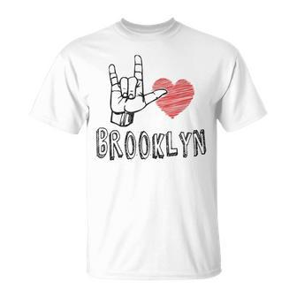 I Love Brooklyn Asl For Brooklyn Lovers T-Shirt - Monsterry