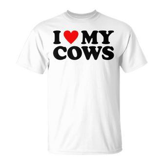 I Love My Cows Farmer I Heart My Cows T-Shirt - Monsterry DE