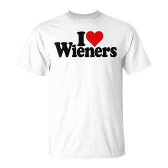 I Love Heart Wieners Sausage Frankfurter Hot Dog T-Shirt - Monsterry AU