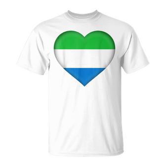 I Love Sierra Leone Sierra Leonean Flag Heart Outfit T-Shirt - Monsterry UK