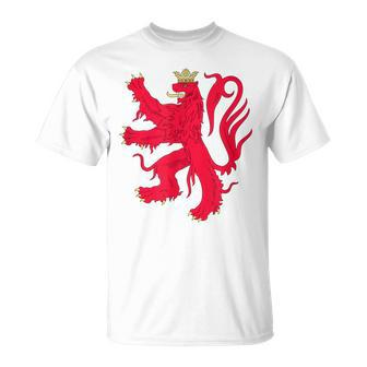 Luxembourg National Crest Letzebuerg Lion Rampant T-Shirt - Monsterry DE